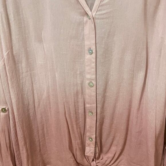 NWT J.Jill Dip Dyed Button Down Blouse - Picture 3 of 5
